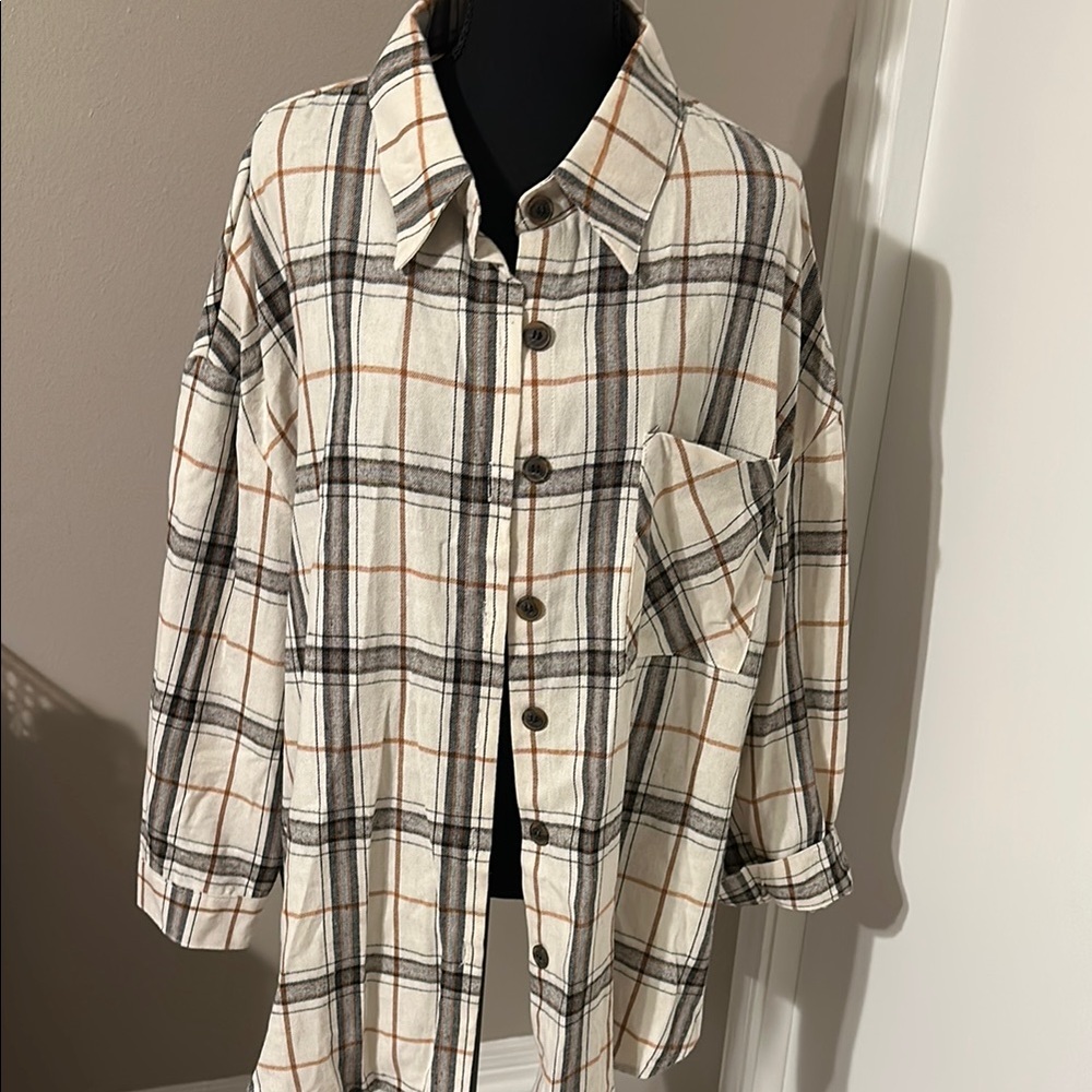 Plaid Button-Up Shirt